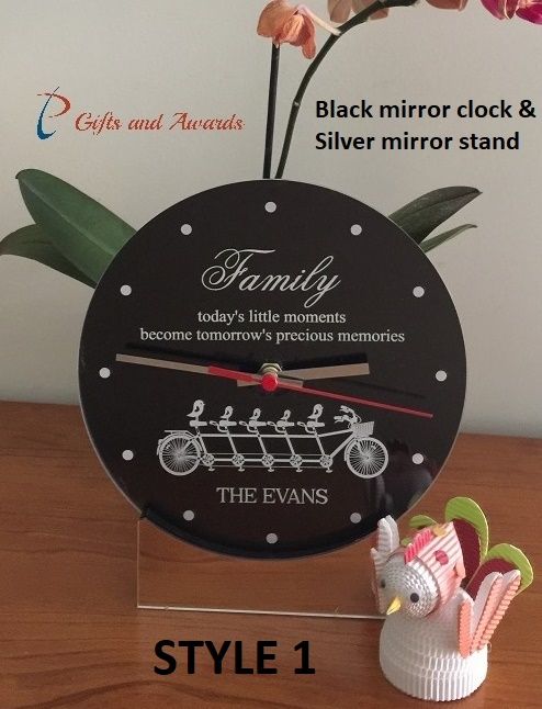 Pt Gifts And Awards Personalised Acrylic Engraved Desk Clock With