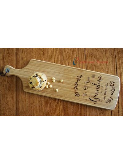 Personalised Bamboo Engraved Long Paddle Serving Board 59x17cm-Gift for Mum/Grandma-Her birthday gift-Mothers day gift- We love you Grandma