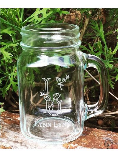 Personalised Engraved Handled Mason Jar Glass - Personalised gift for everyone on all occasions