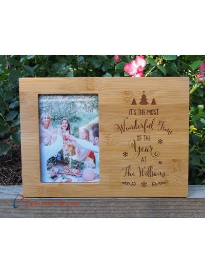 Personalised Engraved Bamboo photo frame 4x6"photo- Christmas gift - Gift for them - Family gift - It is the most beautiful time of the year