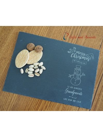 Personalised Engraved Slate rectangular serving board-Merry Christmas-Christmas gift-Gift for Grandparents-Gift for Parents-Gift for them